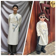 Mid-Autumn ao dai for father and son, CNY 2025, boys' ao dai, brocade fabric embroidered with phoeni