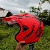 Jpx SUPERMOTO RED FLUO DOFF HELMET SEMICROSS DOUBLE VISOR HELMET JPX OREN DOFF MOTOCROSS HELMET JPX 
