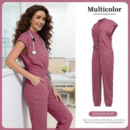 Elastic Hospital Scrub Nurse Uniform Multi-color Beauty Salon Work Uniform Scrub Jumpsuit