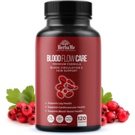 HerbaMe Blood Circulation Supplement, 120 Capsules, Supports Leg Vein, Heart, Vessels Cardiovascular Health with Niacin, L-Arginine, Ginger, Cayenne Pepper, Hawthorn, Blood Flow