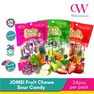 Fruit Chews Sour Chew Candy Jomei Apple, Strawberry &amp; Grape 24pcs per pack