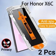 2 Pcs For Honor X6C Anti-Spy Privacy Film One-click Tempered Glass Screen Protector For Honor X7C X7
