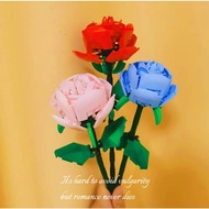 Rose block brick flower brick building block brick blok mainanan special lovely hadiah rose anjell