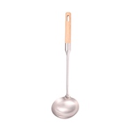 XUNJIE Long Handle Stainless Steel Wok Spatula Wood Handle Rustproof Cooking Shovel Does Not Hurt The Pot Anti-scald Rice Spoon Ladle Home Use