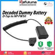 Refutuna Full Decoded D-Tap Charger Male to NP-FW50 Fixed Voltage Battery Power Cable Adapter DC Cou