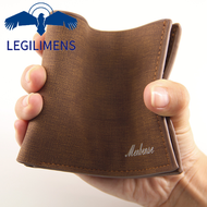 LEGILIMENS High-quality Nubuck Leather Short Wallet Built-in Zipper Sealing Layer Men's Wallet Nubuck Leather Double Brand Wallet For Man