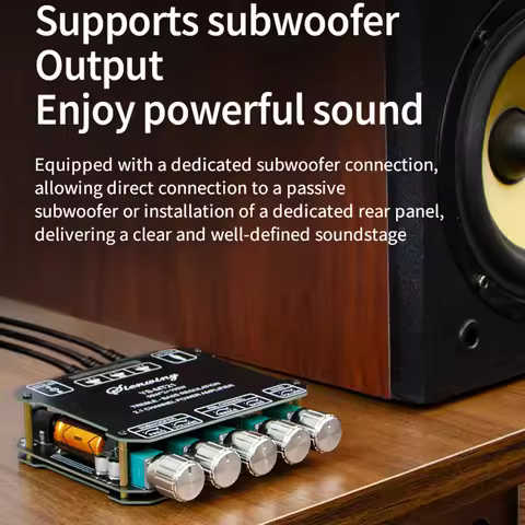 YS-MT21 Stereo Audio Amplifier 50Wx2+100W Car Audio BT Amplifier with Treble & Bass Control BT5.0 fo