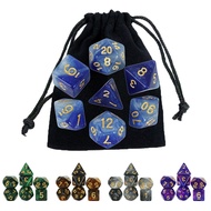 7pcs Cosmic Starry Sky Dice Acrylic Polyhedral Dice with Bag for Board Game DND Role-playing
