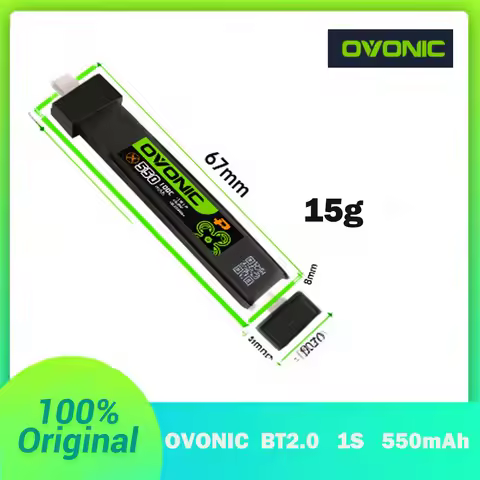 OVONIC 1S Lipo Battery 550mAh 1S1P 100C 3.8V LiHV LiPo Battery with BT2.0 Plug for 1S Tinywhoop 75mm