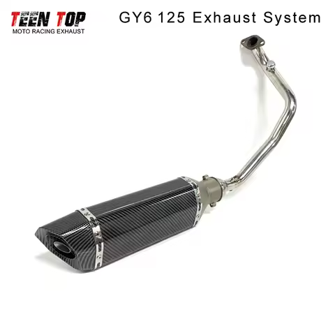370mm Exhaust Muffler For YAMAHA GY6 125CC 150CC Motorcycle Exhaust System 51mm GY6-150 Front Link P