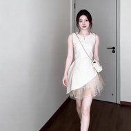 Sweet Apricot Color Sleeveless Dress For Women