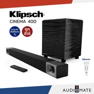 KLIPSCH CINEMA 400 SOUNDBAR + WIRELESS SUBWOOFER 400W 2.1 CHANNEL / ลําโพงซาวบาร์ 2.1 Channel+ ซัฟวูฟเฟอร์ไร้สาย / รับประกัน 1 ปีศูนย์ Sound Replublic / AUDIOMATE