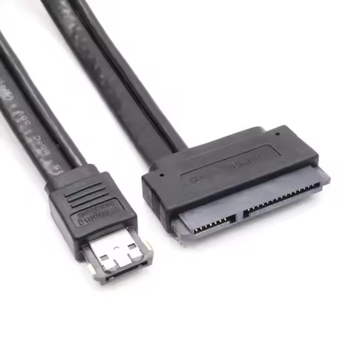 Power eSATA USB 2.0 5V/12V Combo Cable 45cm - Plug&Play High Speed - 7+15Pin SATA to 22Pin eSATA for