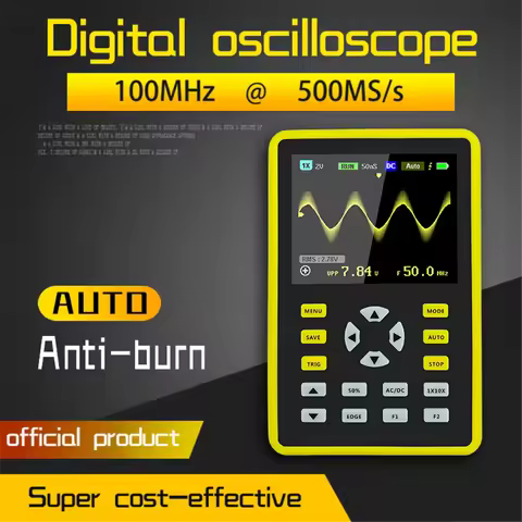 FNIRSI-5012H 2.4-inch Screen Digital Oscilloscope 500MS/s Sampling Rate 100MHz Analog Bandwidth Supp