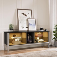 CVFTY Furniture for Tv Stand Gaming Entertainment Center With 65+ Inch TV With LED Lights and Adjust