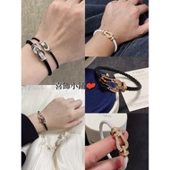 New Style Chanel Style Black Nylon Rope Bracelet Horseshoe Diamond Couple Bracelet Bracelet 17-19cm 