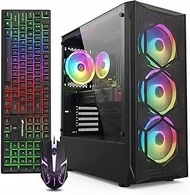 STGAubron Gaming PC Desktop, Intel Core i7 up to 3.9G, Radeon RX 580 8G, 16GB RAM, 512GB SSD, WiFi 6