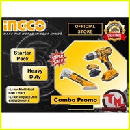 ♞,♘,♙INGCO Cordless Hammer Drill Multi Tool Combo ( Impact Drill CIDLI 200215 + Multi-tool CMLI 200