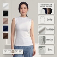 Rip Knit Premium Sleeveless Inner - Sleeveless Top Wanita - Slim Fit Knit Blazer Inner - Thick Soft 