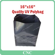 1KG 16x16 Polybag Tebal UV Hitam Polibag Tebal Poly Bag Fertigasi Nursery Plantation Bag Polybeg
