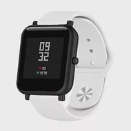 華米Amazfit 米動手錶青春版 20mm 純色矽膠運動替換手環錶帶白色