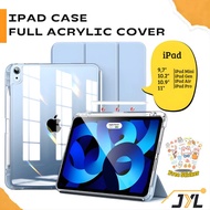 JYL Acrylic Semi Hard Case for iPad Gen 9/10/11 10.2" 10.9" 11" inch iPad Air 5/6/7 M1 M2 M3 iPad Pr