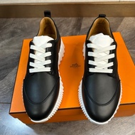 閒置新，未使用 Hermes 愛馬仕 全皮運動鞋 休閒鞋 厚底超輕 簡約低調 百搭時尚 女款 黑色