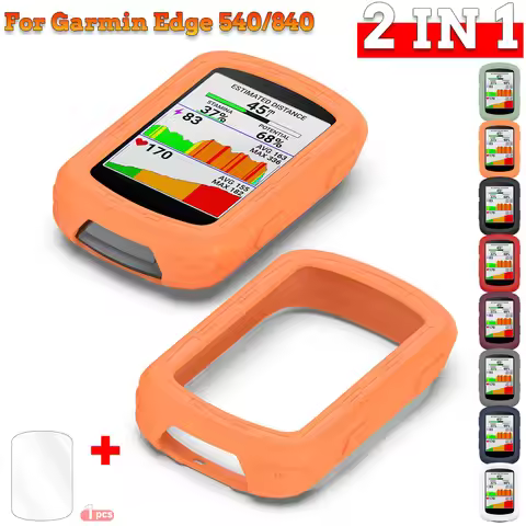 2 in 1 For Garmin Edge 840 Protector Cases + Glass Film Shell Protective Cover Bike Bicycle Silicone