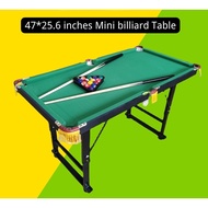 ☜ↂPool table 47*25.6 inches Mini billiard Table for Kids adjustable metal legs billiard table set