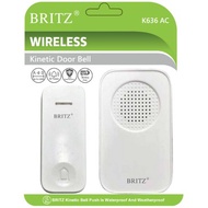 (SG Seller) Britz Wireless AC Kinetic Door Bell| No Battery Needed for Transmitter| Doorbell for HDB BTO Condo Landed