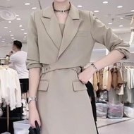 25-14804 Women's Suit. Women's Suit Collar Buckle Waist Hip Skirt Dress Set