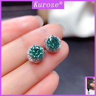 [GRA]Pt950 Green Moissanite Earrings for Women