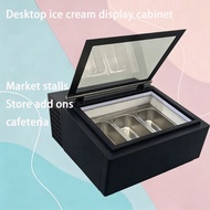 Desktop ice cream display cabinet, commercial freezer, small stall, Italian style digging ball gelat