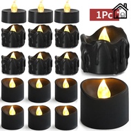 Black Flameless Battery Operated Candle Lamps/Electronic Candle Flashing Table Lamp Halloween Party Decoration