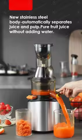 Wide chute slow juicer, fruit juicer, household and commercial powerful cold press juicer