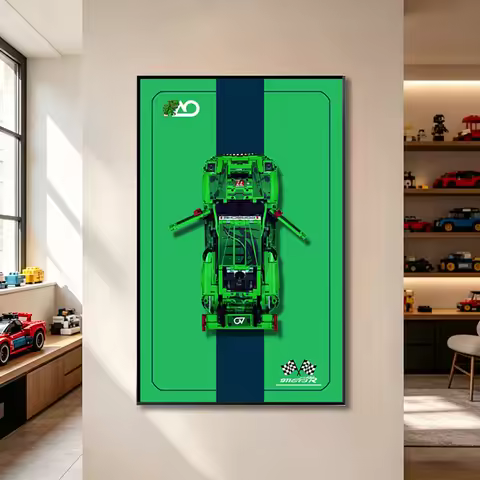Display Wallboard Suitable for LEGO 42224 911GT3R technic building block car lego technics holder Wa