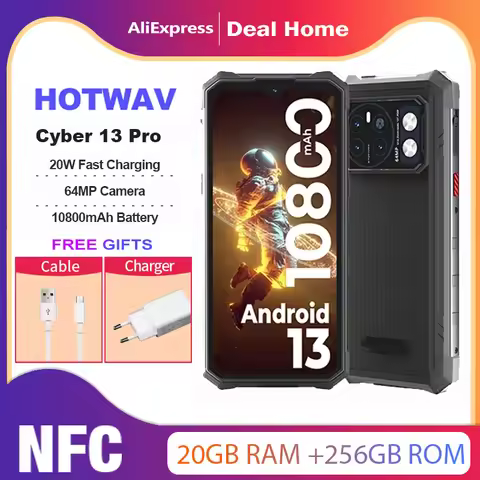 HOTWAV Cyber 13 Pro 20GB+256GB Android Rugged Devices 150LM Flashlight 6.6'' FHD+ 2K 10800mAh Batter