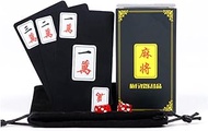 JIESIW Mahjong Sets Playing Deck of Cards ：Mah Jongg Cards 2022 Plastic Playing Cards Waterproof，Camping Family Card Games.