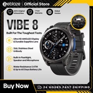 New Zeblaze VIBE 8 AMOLED Display Built-in Flashlight Smartwatch Sapphire Lens Make/Receive Calls HR