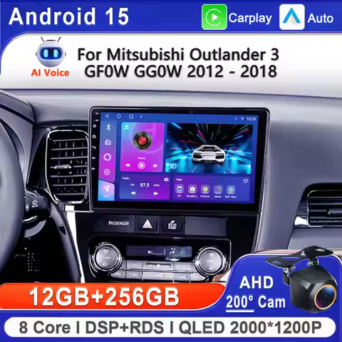 Android 15 For Mitsubishi Outlander 3 GF0W GG0W 2012 - 2018 Left hand drive Car Multimedia Navigatio