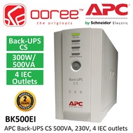 APC UPS BK500EI 500VA, 300W, 230V BACK-UPS CS WITH BATTERY BACKUP, 4 IEC OUTLETS AVR *UNINTERRUPTIBL