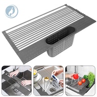 SEA_1 Set Foldable Drain Rack Space-Saving Stainless Steel Dish Storage Drainer for Kitchen