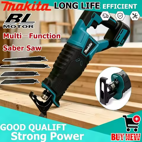 Makita Cordless Brushless Reciprocating Saw Multifunctional Saber Saw with 4 Cutting Blades