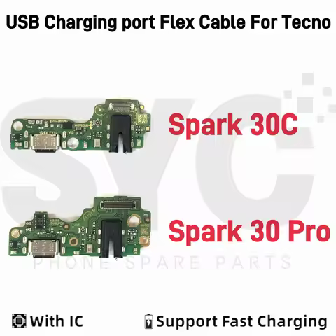 SYC Good quality For Infinix Tecno Spark 30C 30 Pro USB Charging Port Dock Connector Flex Cable