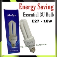 Molyn 18w Energy Saving Essential 3U Bulb E27 / Light Bulb