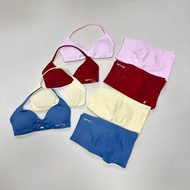 New Product DFYNE Front Knotted Halterneck Triangle Cup Bra+Ribbed High Waist Shorts Soft Waxy Quick