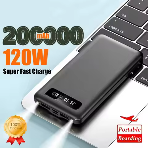 500000mAh 120W Power Bank Super Fast Charging Battery High Capacity Digital Display Power Bank For i