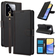 Trường hợp đối với Xiaomi Mi 14t/Xiaomi Mi 14t Pro kinh doanh ví da từ nắp gập có khe cắm thẻ bìa vỏ