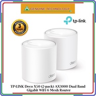 TP-LINK Deco X50 (2-pack) AX3000 Dual Band Gigabit OFDMA MU-MIMO WiFi 6 Mesh Router - 3 Years Warranty