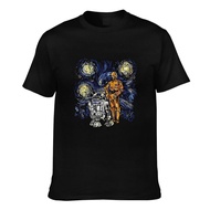 Starry Night R2 C 3Po R2D2 Van Gogh Popular Customized T-Shirt Man